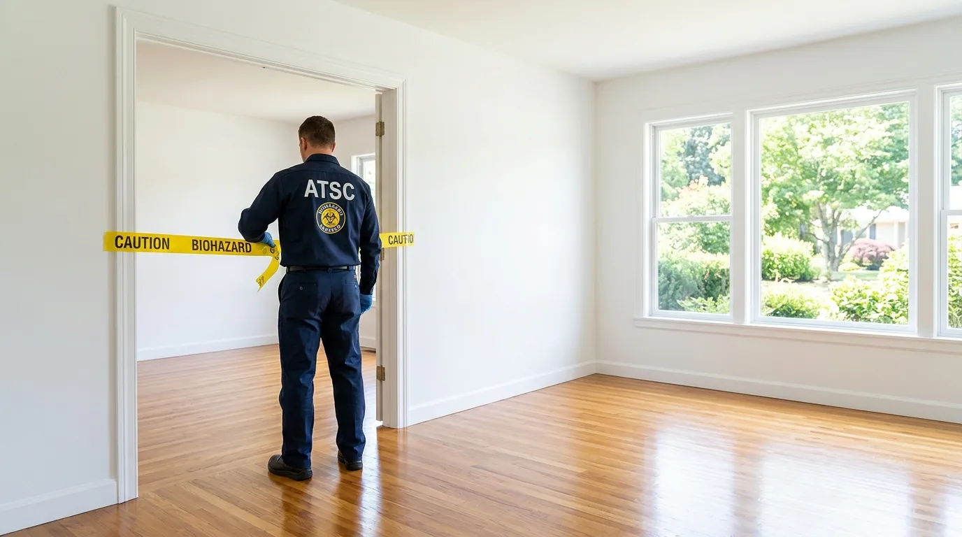 Certified biohazard cleanup crew performing Decomposition Cleanup in Plymouth Meeting